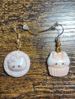 Cute Hello Kitty Food Charm Earrings
